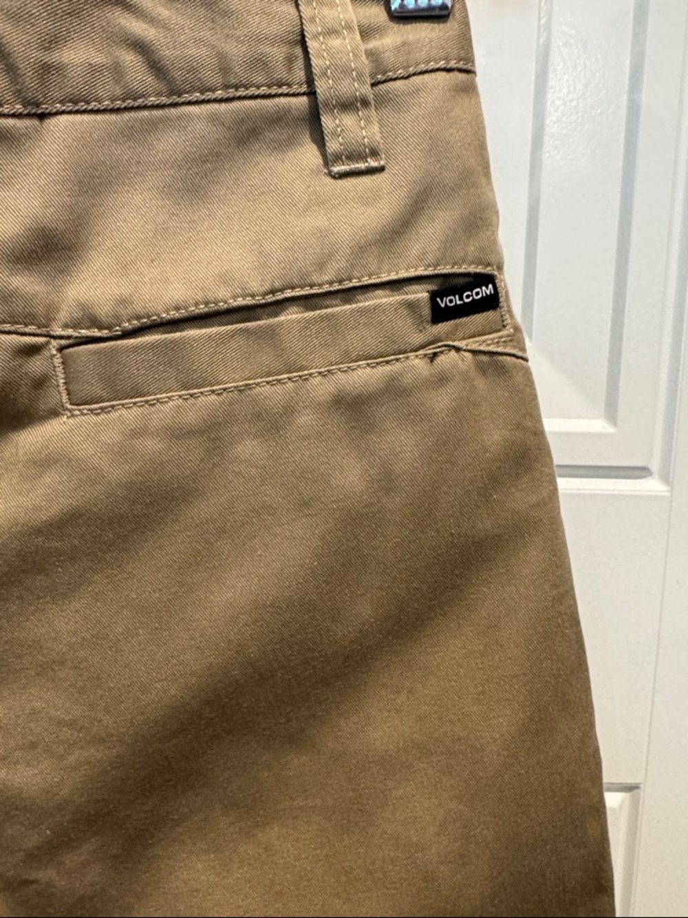 Volcom Men's Flat Front Shorts in Khaki Brown - Picture 6 of 9